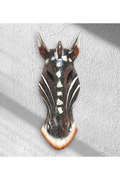 Home AHŞAP ZEBRA KAFASI MASKE , DUVAR OBJESİ - 30 CM