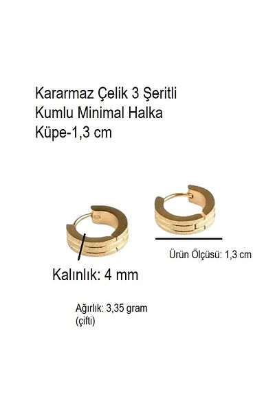 Siya Silver Non-Tarnish Steel 3-Stripe Sandy Minimal Hoop Earrings-1.3 cm