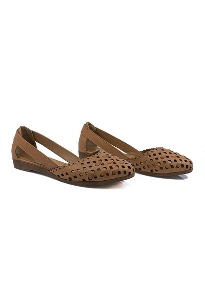 Caspiansea Women's ballet flats, Caspian, Cas-183, Casual, Natural Leather, Cognac, 40