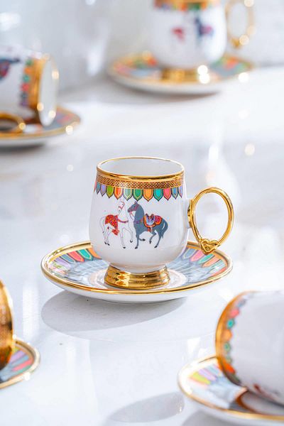 ACAR Wilshire 6-Person Porcelain Coffee Cup Set