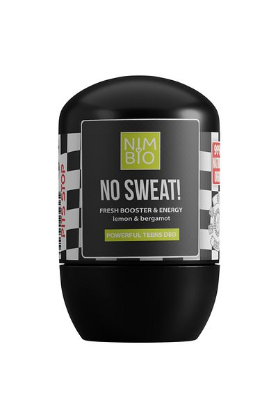 NIMBIO NO SWEAT natural roll-on deodorant for teenagers, 50ml, NIMBIO