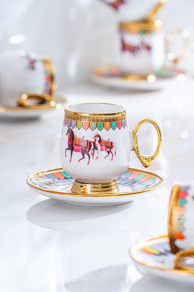 ACAR Wilshire 6-Person Porcelain Coffee Cup Set