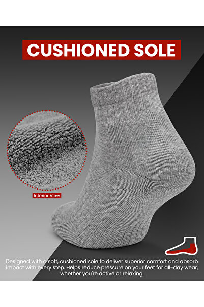 Go With 4’lü Organik Pamuk Taban Altı Havlulu Erkek Kadın Spor Dikişşiz Retro Kısa Tenis Çorap 3503