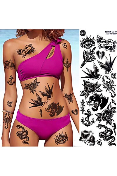 Mecit Tuhafiye TAM BOY KARIŞIK ÇEŞİTLİ BÜYÜK FÜGÜRLER GEÇİCİ DÖVME