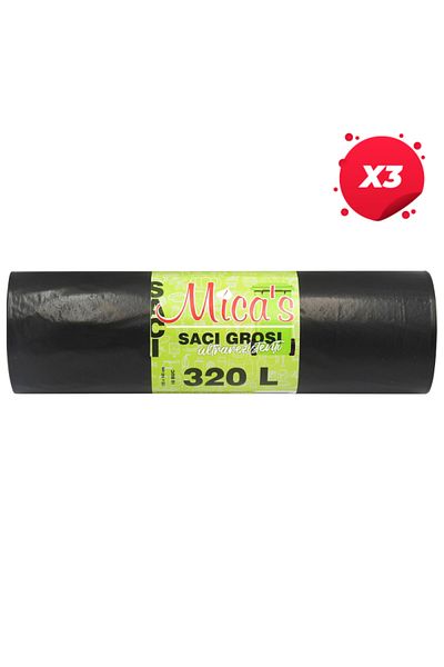 Mica'S X3 - MICAS THICK HOUSEHOLD BAGS 320L 10PCS LDPE