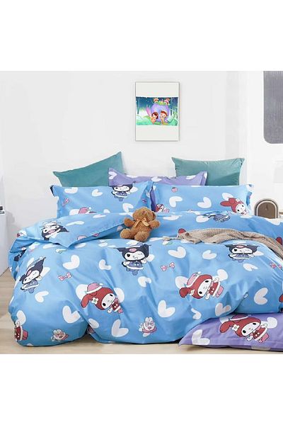Five Store Double bed linen with elastic cover, Anarita, ranforce cotton, multicolor, 4 pieces
