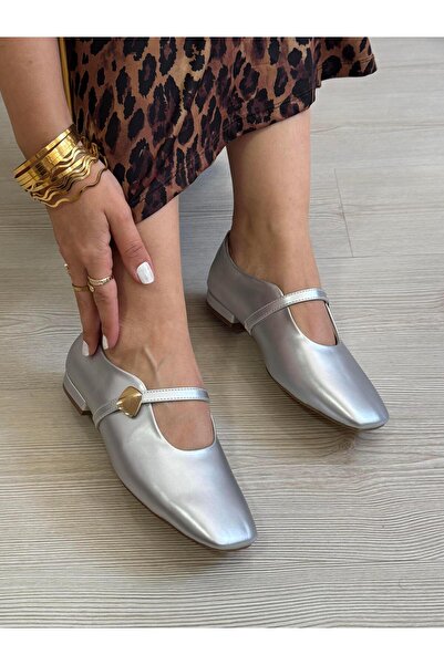 DERİ KABUSU حذاء باليه نسائي من CUT NOSE B-008