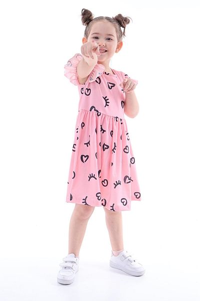 minikiss 3 Pieces Together Summer Printed and Report Lycra Girl's Dress