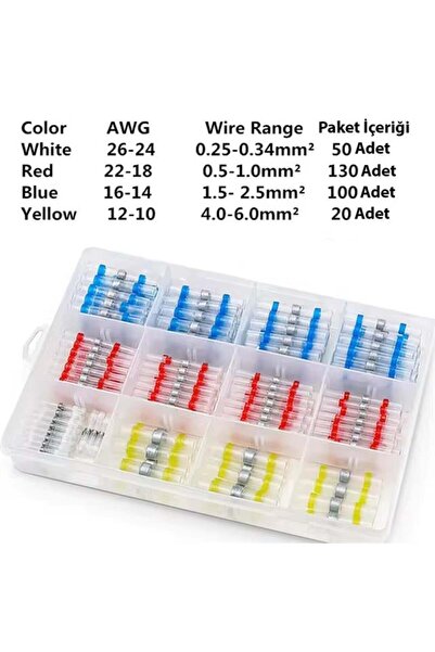 Powermaster Pm-24703 Internal Solder Seal Macaron 300Pcs 4 Sizes Heat Shrink Cable Protection