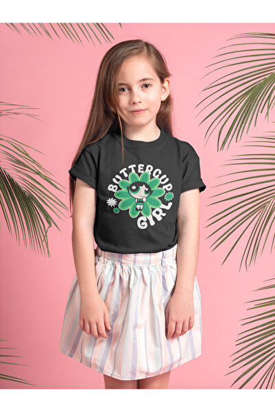SEVBANO Tricou pentru copii Power Puff Girls Buttercup Girl imprimat unisex c...
