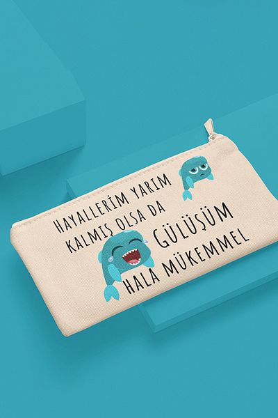 qoeuyl boutique Το χαμόγελό μου είναι ακόμα τέλειο με τυπωμένο διασκεδαστικό δώρο υφασμάτινη τσάντα μακιγιάζ Πορτοφόλι μολυβοθήκη