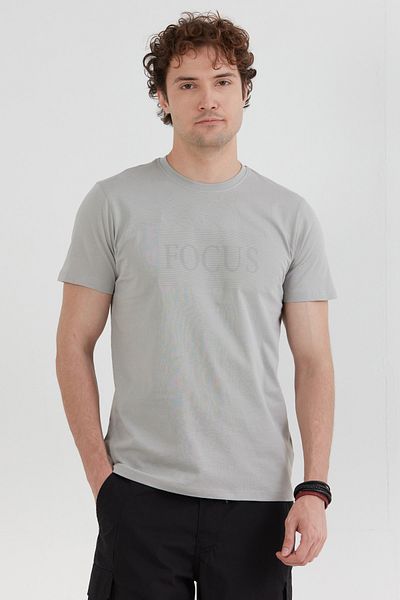 Fulla Moda Μπλουζάκι με ανάγλυφο τυπωμένο κείμενο Focus