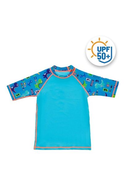 FONIX Bluza cu Protectie Solara UPF50, pentru Copii, Model Dinozaur, Varsta 2-4 Ani, Albastru
