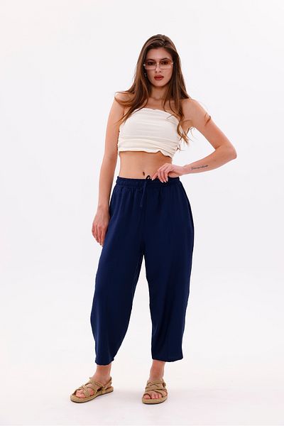 GENIUS STORE Women's Baggy Pants with Pockets Ayrobin Baggy Trousers Adjustable Elastic Waist Trousers Women'S-Baggy