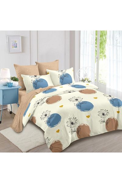 Five Store Super double bed linen, Danzia, mercerized cotton, multicolor, 4 pieces