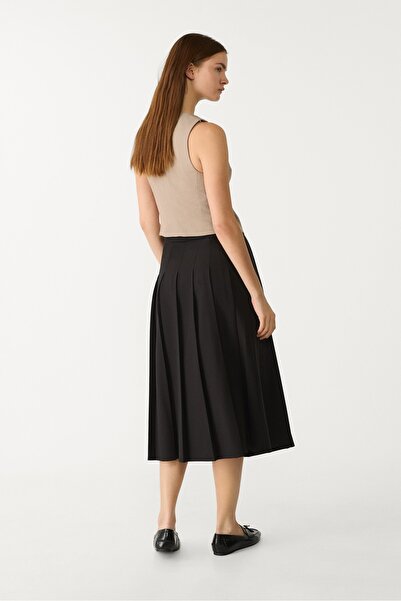 Stradivarius Midi skirt with box pleats