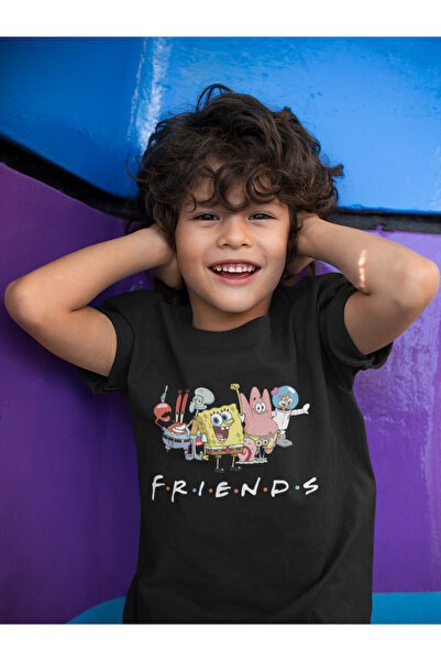 SEVBANO تي شيرت للأطفال مطبوع عليه شخصيات سبونج بوب للجنسين (1-12 سنة)