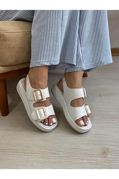 DERİ KABUSU صندل نسائي بإبزيم مزدوج للحزام 252