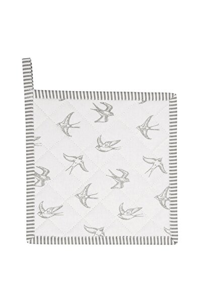 Clayre & Eef Support for hot dishes made of cotton white gray 20 cm x 20 cm