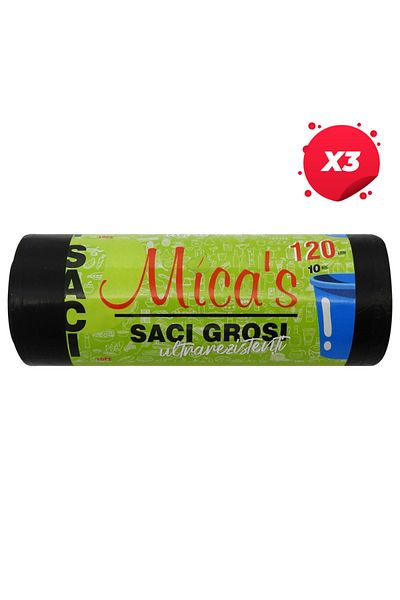 Mica'S X3 - MICAS THICK HOUSEHOLD BAGS LDPE 120L 10PCS