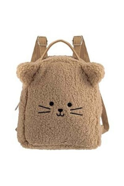 OEM Brown Teddy Bear Plush Backpack with Beige Ears for Children