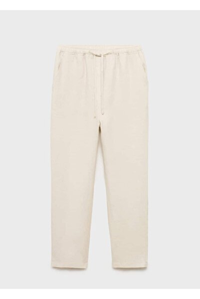 MANGO Woman Büzgülü keten pantolon