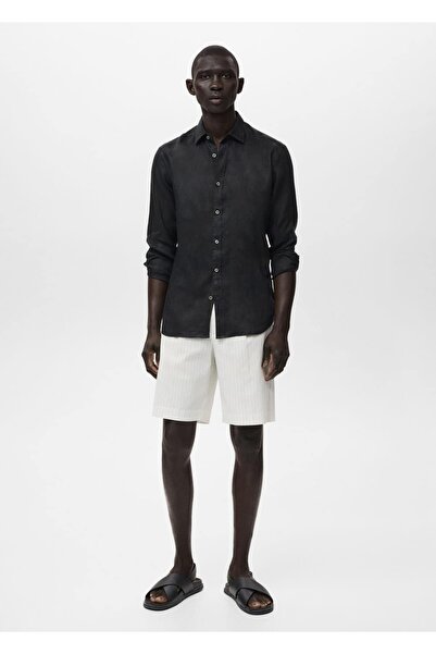 MANGO Man %100 keten gömlek