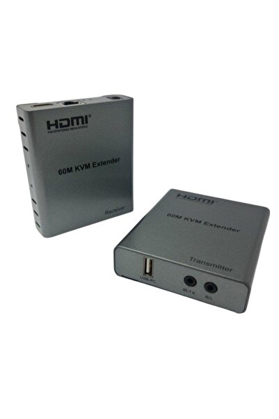 Herz موسع HDMI+USB+IR إلى Cat6 KVM بطول 60 مترًا