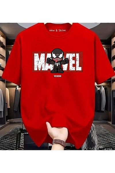 New Shine 1 T-Shirt Is a Gift for Purchases of 6 or More in the Cart - Superhero Venom Printed Oversize T-Shirt