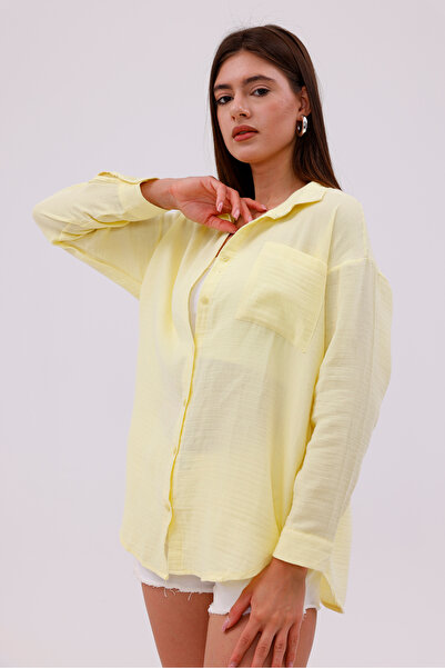 GENIUS STORE Oversize Basic Muslin Women's Shirt Women-Muslin-Shirt
