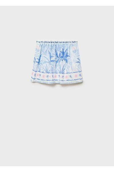 MANGO Kids Skirt with palm print