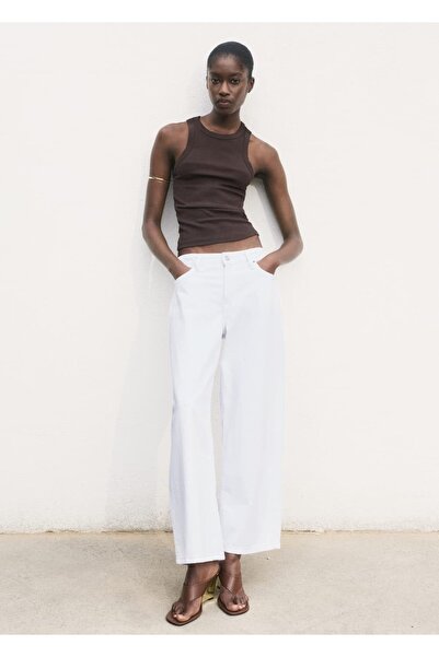 MANGO Woman Lastik örgü pamuklu bluz