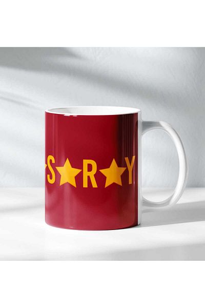 Tasarım Real 5 Star Yellow Red Printed Gift Mug