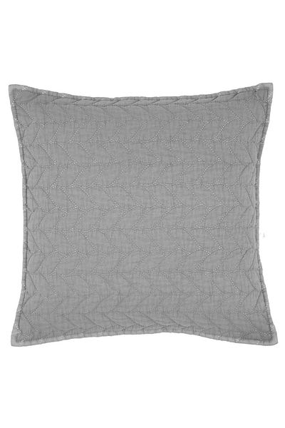 Clayre & Eef Light Grey Quilted Cotton Pillowcase 50 cm x 50 cm