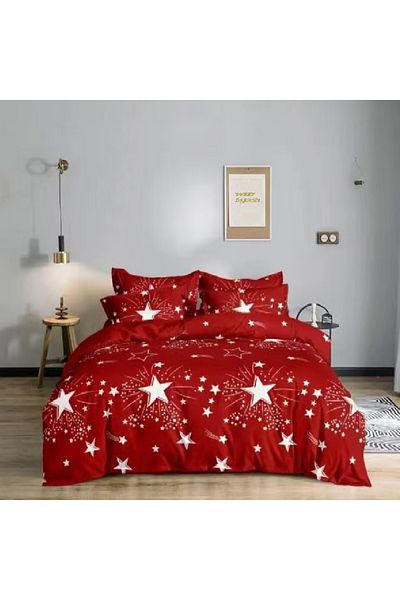 Five Store Double bed linen with elastic cover, Tudi, mercerized cotton, multicolor, 4 pieces