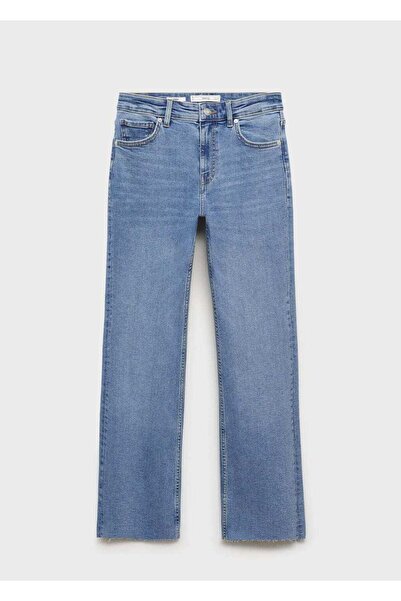 MANGO Woman Sienna flare crop jean pantolon