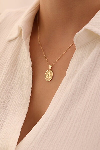 YAVUZ KUYUMCULUK 14 Ayar Altın Forse Zincir El Yazısı Harf Kolye