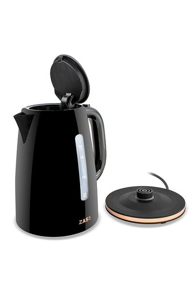Zass Electric kettle ZASS Rose Gold ZCK 20, 2200 W, 1.7 L, 360° rotating base, Water level indicator