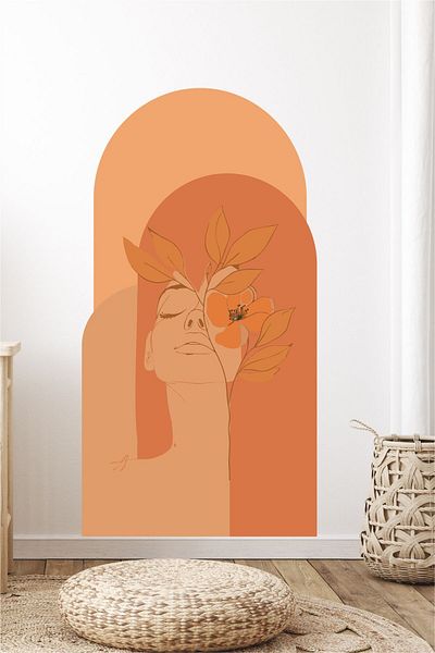 Piksel Grafik Bohemian Blocks Women Wall Decor Sticker, Wall Covering