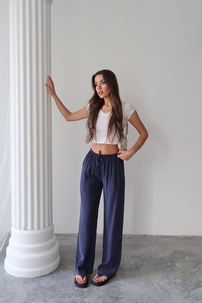 Paw Garage Γυναικείο παντελόνι Cupra με λεπτή ζώνη με φαρδιά τσέπες