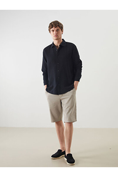 LC Waikiki LCW Vision Siyah Rahat Kalıp Uzun Kollu Erkek Gömlek S5ED54Z8NVY25