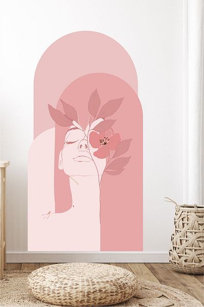 Piksel Grafik Bohemian Blocks Women Wall Decor Sticker, Wall Covering