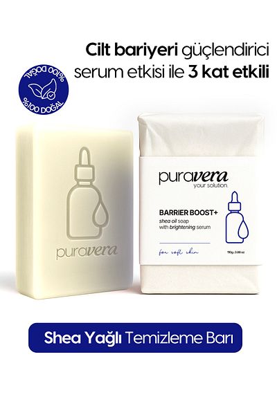 Puravera 3X Effective Shea Butter Soap with Skin Barrier Strengthening Serum Effect