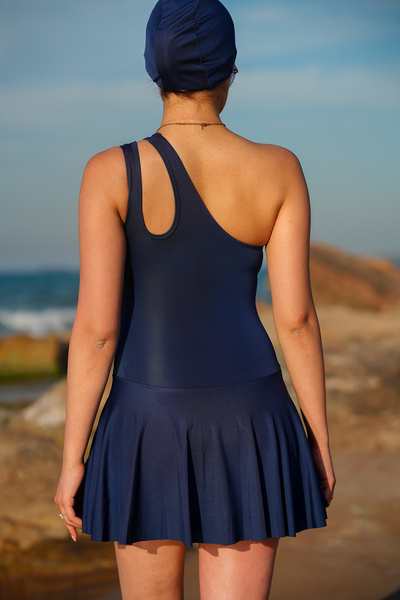 winmoda TEK OMUZ ELBİSE MAYO - BONELİ - İÇDEN TAYTLI - TEK TARAF ÇİFT ASKI MODELİ