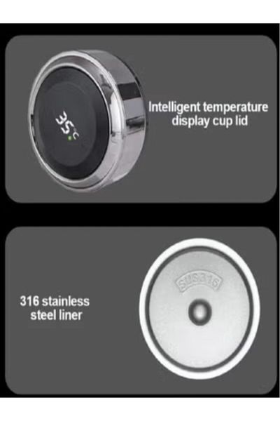MOOGMAX 600ml Smart Bottle - Keeps hot and cold with a temperature display and a stylish design for travel and work