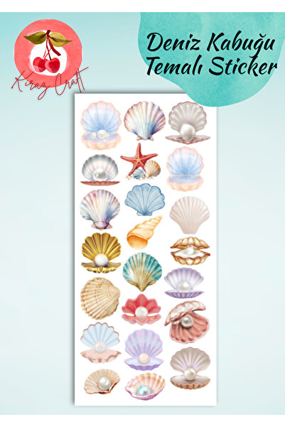 Kiraz Craft Deniz Kabuğu Temalı Sticker Set - Planner Ajanda Bullet Journal I...