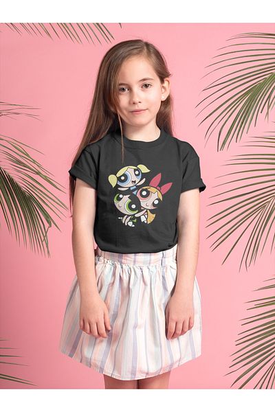 SEVBANO Tricou pentru copii unisex cu desene animate Power Puff Girls (vârsta 1-12)