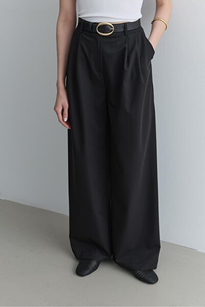 Fahhar Παντελόνι ίσιο μαύρο