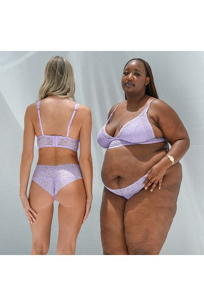 Peachez The Edie Eco recycled lace Brief - Lavendar