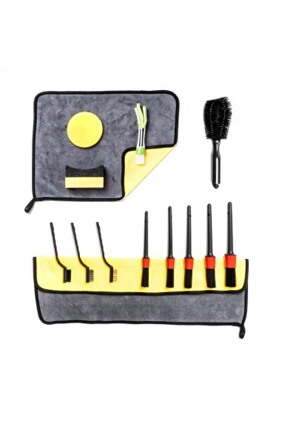 A ŞAMİOĞLU Set de perii Amio pentru detailing auto, 14 buc., pensulă, burete ...